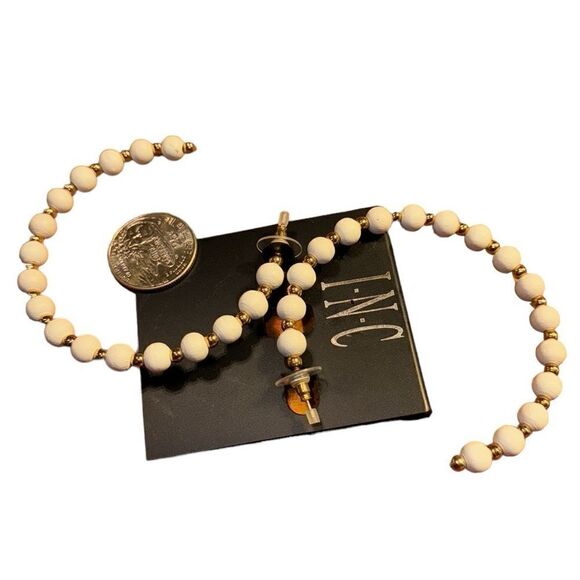 I.n.c. International Concepts Gold-Tone Large Color Bead C-Hoop Earrings, 2.8" - Picture 2 of 4